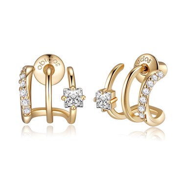 Obidos 14K Gold Plated Illusion Stud Earrings   Gold Hoop Earrings for Women