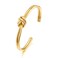 WOWORAMA Love Knot Gold Bracelets for Women 18K Gold Plated Double Knot Wire Cuff Bangle Bracelets Minimalist Adjustable Dainty Gold Bracelets
