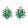 WOWORAMA Green Christmas Tree Earrings for Women Unique Xmas Tree Statement Tassel Earrings Christmas Jewelry for Women