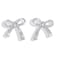 Silver Bow Earrings for Women Trendy Sparkly Rhinestone Chain Tassel Earrings Bow Pearl Dangle Earrings Prom Wedding Party Dress Jewerly Gifts