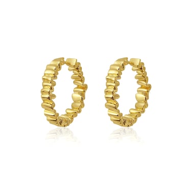 POWNOOL Chunky Gold Hoop Earrings for Women, Twisted Trendy 14K Gold Plated Thick Huggie Earring, Mini Hoop Cuff Lightweight Hypoallergenic Small Hoops Earrings Jewelry