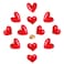 IKSII 12Pcs Valentine's Day Heart Pins Resin Small Red Heart Brooch Cute,Heart Shaped Brooches for Men Women Clothes Bags Hats,Valentines Day Brooch Pins Heart Gifts
