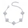 AIPPK Silver Bracelet Dupes Clover Lucky Bracelet for Women Platinum Plated Bracelet Flower Four Leaf Bracelets Jewelry Gifts for Women