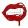 Pinsanity Red Vampire Lips and Fangs Enamel Lapel Pin
