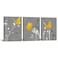 Biuteawal 3 Panel Yellow and Grey Canvas Print Butterfly Wall Art Flower Floral Painting Nature Plant Picture Still Life Artwork Home Kitchen Bathroom Bedroom Decor Framed Ready to Hang