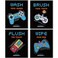 IIILUYOT Gaming Posters for Bathroom, Teen Boys Bathroom Nursery Decorations, Gamer Wall Art Decor Gifts for Gamer Boys Brother Son Grandson Nephew, Set of 4 (8"x10") Unframed
