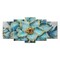Welmeco Living Room Decoration 5 Pieces Teal Beautiful Elegant Flowers Canvas Wall Art Giclee Prints Rustic Gold Decoration Floral Picture Poster Framed and Stretched Contemporary Artwork for Modern