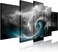 Biuteawal 5 Panel Black White Canvas Print Storm Sea Wall Art Blue Ocean Wave Seascape Pictures Nature Lightning Artwork Cool Nature Painting Poster Prints Stretched Framed Modern Home Living Room