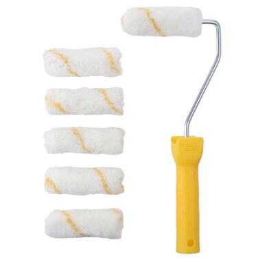 Urjumpea Paint Roller Brush 3 Inch 76mm for Household Wall Painting Treatment with 1 Plastic Handle