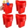 Geelin 12 Pieces Paint Cup Holds 17 oz of Paint or Stain, Paint Pail with Brush Holder and Easy Pour Mixing Cup Container Paint Bucket Wall Paint Container for Trim Work, Touch-ups, Red