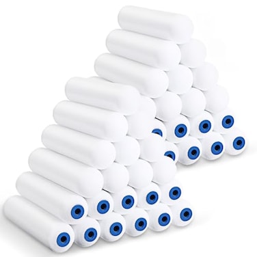 Nuenen 40 Pcs Foam Paint Rollers Mini Paint Roller Covers High Density Small Foam Paint Roller for House Wall Doors Cabinet Painting(6 Inch)