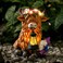 Tolimi Garden Lantern Statues Resin Highland Cow with Gnome Outdoor Solar Light Decor Funny Decorations for Yard and Patio Gifts