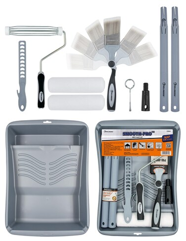 ROLLINGDOG Paint Roller Set - 9 Inch Paint Roller with Extension Pole,Wall Paint Kit Extendable Paint Brush with Tray Kit