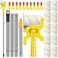 Leumoi 22 Paint Edger Kit Handheld Paint Edger Roller Brush with 10 Replacement Roller 10 Brush and Paint Extension Pole for Home Wall Ceiling Indoor Outdoor Painting