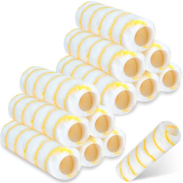 12 Pcs 9 x 1/2 Inch Paint Roller Covers Microfiber Paint Rollers Large Paint Roller Covers Shedless Covers for Paint Rollers Wall Painting Supplies for Most Surfaces, Paints and Stains