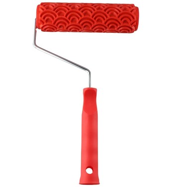 napkery 7" DIY Patterned Paint Roller Rubber Roller Decorative Art Roller Texture Roller with Plastic Handle for Paint, Painting Construction Tool Wall Decoration