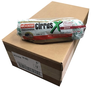 Wooster Brush Cirrus X R185 9 inch Paint Roller Cover 3/4 inch Nap - Pack of 12