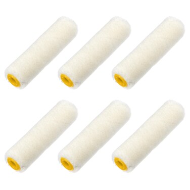 uxcell Paint Roller Cover 3 Inch Mini Woolen Brush for Household Wall Painting Treatment White 6Pcs