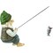 WQKING Fishing Gnome Seated Statue, 3.82 inch, Full Color, Resin Garden Statue, Funny Outdoor Lawn Garden Gnome Statue Decoration