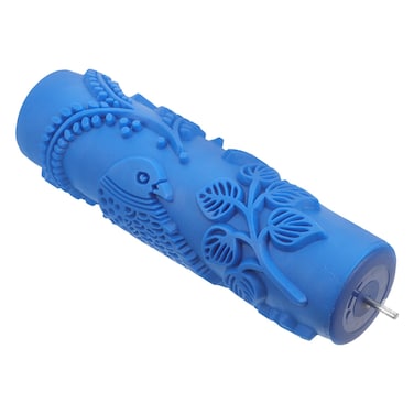 jojofuny 7'' Decorative Rubber Paint Roller with Design Patterns for DIY Wall and Floor Decoration, Texture and Stencil Painting Tool for Home Art Projects, Creative Wall Design