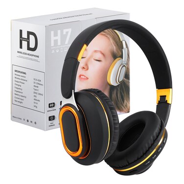 YPENSLZX Bluetooth Headphones, Foldable Wireless Over-Ear Headphones with Hidden Mic for Cell Phone, Laptop, PC, Suitable for Music, School, Workouts, and Gaming (Black)