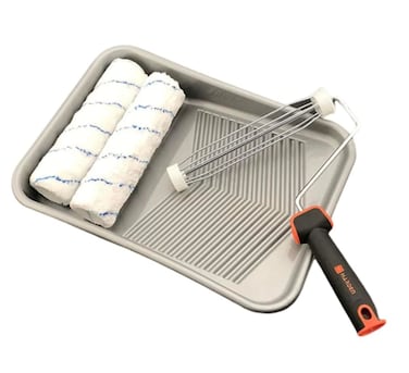 Edward Tools Large 9&rdquo; Paint Roller Brush Set - Pro Grade Two 9&rdquo; Roller Brushes and Painting Handle Tool - Large Paint Roller Brush Tray - High Density Roller Naps - for All Paints and Stains -