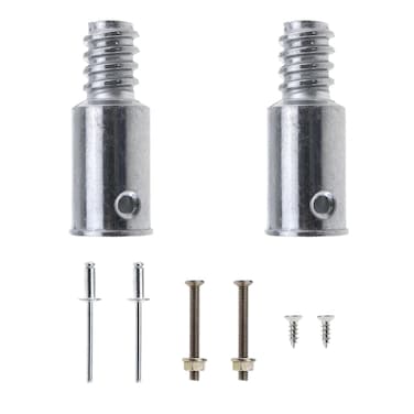 MEETOOT 2PCS 0.85inch/22mm Threaded End Replacement Repair Kit Metal Handle Extension Rod Adapter End Silver Brush Threaded Fitting for Boat Hook Rod Paint Brush Duster and Deck Brush