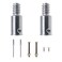 MEETOOT 2PCS 0.85inch/22mm Threaded End Replacement Repair Kit Metal Handle Extension Rod Adapter End Silver Brush Threaded Fitting for Boat Hook Rod Paint Brush Duster and Deck Brush