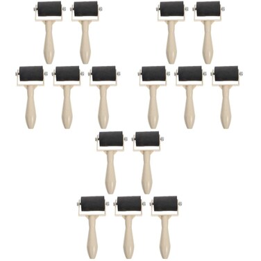 MAGICLULU Relief Printing Brayers 15Pcs Rubber Printmaking Roller Plastic Brayer Rollers Printmaking Brayer Brush Versatile Rubber Rollers for Crafting Art DIY