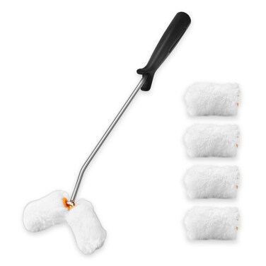 HAUTMEC Smart Paint Roller Kit for Painting Tube and Coin Forms, Mini Roller Frame, Microfiber Roller Covers, Comfortable Handle, Painting Pipes, Fences, Furnitures, Walls etc HT0033-PT