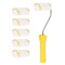 uxcell 6xPaint Roller Brush 3 Inch 76mm for Household Wall Painting Treatment with 1 Plastic Handle