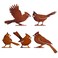 Framendino, 5 Pack Rusty Birds Metal Art Cardinal Fence Decor Craft Statue Yard Ornaments Outdoor