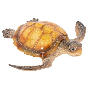 Corner Merchant Outdoor Statues: Sea Turtle Statue Garden Decor, Tabletop Display and Wall Hanging Garden Turtle (Amber)