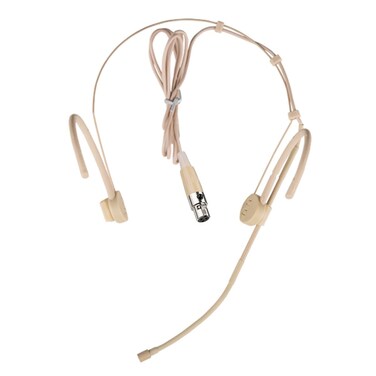 XGWTH Foldable Headset Microphone Condenser Omnidirectional Double Over Ear Earset Headworn Mic Compatible with AKG Wireless System Bodypack Transmitter with 1.2m Cable Mini XLR 3 Pin TA3F Plug