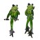Angoily 2Pcs Sitting Frog Statue Garden Frog Sculpture Decor Resin Animal Collectible Figurine for Home Outdoor Patio Fairy Garden Bonsai Micro Landscape Cake Decorations