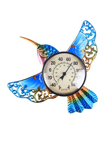 MUMTOP Indoor Outdoor Thermometer Hummingbird Waterproof Wall Mounted Thermometer for Patio, Yard, Garden