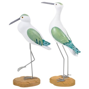 HEALLILY 2pcs Seagull Figurine Garden Bird Statue Seagull Decoration Birds Figurines Ornaments Indoor Outdoor Statues Yard Art Figurines for Patio Lawn House Green