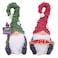 Etistta Christmas Garden Gnomes Outdoor Decor, 7 inch Polyresin Gnome Figurines Statue Sculptures, Winter Tabletop Home Patio Yard Lawn Christmas Gnomes Garden Decorations, Set of 2 (Green, Red)
