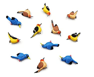 1shopforyou Mixed Lot of 12 Miniature ฺRobin &amp; Blueprint Bird Outdoor Patio Decor Fairy Garden Supplies Animal Figurine Furniture Dollhouse