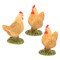 ORFOFE 3pcs Toy Chicken Ornaments Chicken Decor Miniture Decoration Miniature Ornaments Tabletop Chicken Ornaments Miniature Rooster Figurines Chicken Figurine DIY Resin Hen Statues Hen