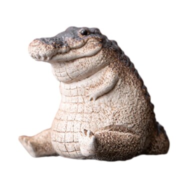 CALIDAKA Alligator Baby Statue Ornament, Tea Pet Alligator Baby Statue Garden Animals Crocodile Figurine Fat Little Garden Animals Crocodile Figurine, Resin Crocodile Decoration Garden