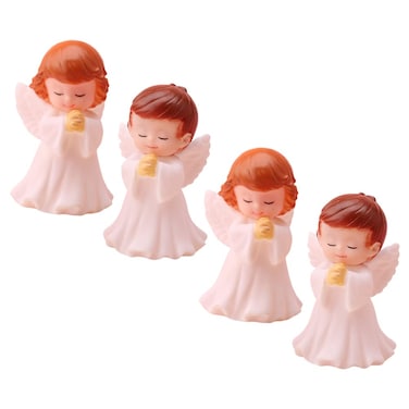 4Pcs Praying Angels Figurines, 2.55 inch Praying Angel Mini Plastic Angel Figurines for Garden Statue Home Decoration
