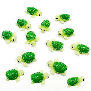 Mini Green Turtle - 30Pcs Resin Miniature Sea Turtle Figurines Tortoise Turtle Miniature Figurines Ocean Animals Statue for Fairy Garden Micro Landscape Decor Ornament