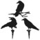 VANZACK Raven Decor 3pcs Cast Iron Crow Statue Raven Halloween Decor Ravens Garden Stake Yard Art Insert Home Decor Black Bird Statue Halloween Crow Figure