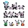 Pinenjoy 12Pcs Mini Panda Figurines 1.5inch Cartoon Miniature Resin Panda Cake Toppers Figures Set for DIY Fairy Garden Car Interior Micro Landscape Decorations