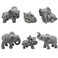 Pinenjoy 6Pcs Realistic Mini Elephant Figurines Small Elephant Statues Miniature Resin Animal Cake Toppers for Home Office Car Interior Micro Landscape Zen Garden Decor