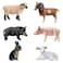 FineInno 6Pcs Forest Animals Figurines,Farm Creatures Model,Miniature Realistic Animals Include Rabbit,Pig,Sheep, Lamb,Wild Boar,Antelope,Cake Topper