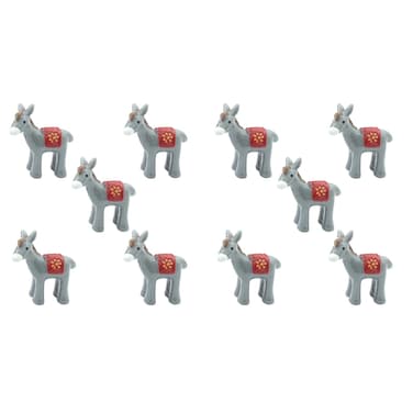 Yardwe 10 Pcs Miniature Donkey Figurines, Resin Donkey Mini Donkey Figurine Tiny Donkey Animal Decoration for Cake Topper DIY Craft Micro Landscape Fairy Garden Decor