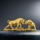 Dwysswyd Handcrafted Wall Street Bull and Bear Sculptures - Distinctive Decoration for Financial Experts, Gold