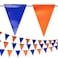 【102FT】Orange and Navy Blue Pennant Banner Fabric Triangle Flag  Heavy-Duty Outdoor   Nautical backstroke flags  OSHA 500lb Rated   Strand Fade Resistant